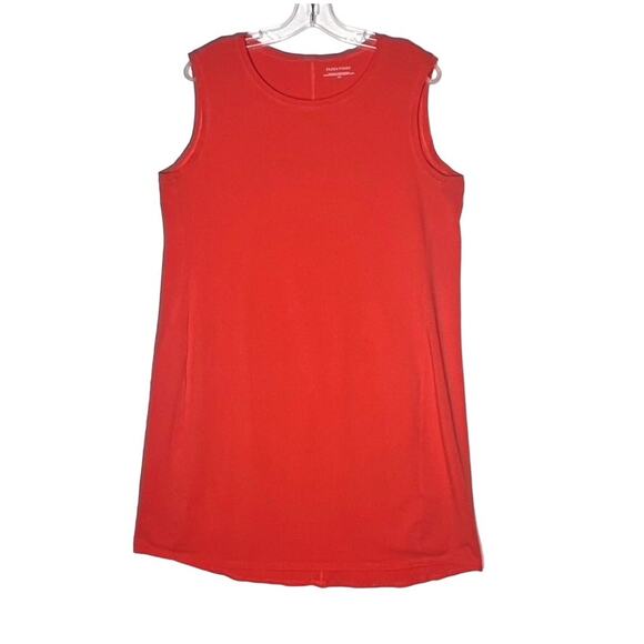 Eileen Fisher Dresses & Skirts - Eileen Fisher Scoopneck Knee Length Dress Sleeveless Jersey Knit Orange Large